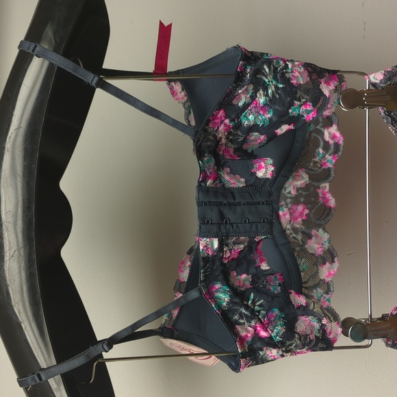 Sexy & Floral 2pc Candies Set – Padded 34B Bustier + S Thong Panties New - Picture 5 of 9